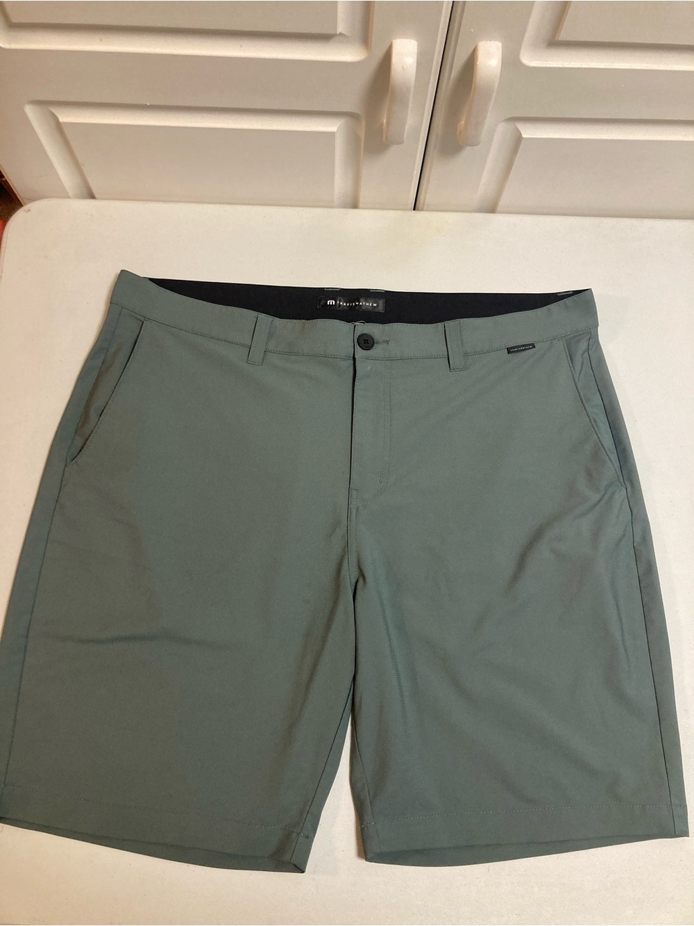 Travis Mathew Men's Flat Front Shorts in Sage Green